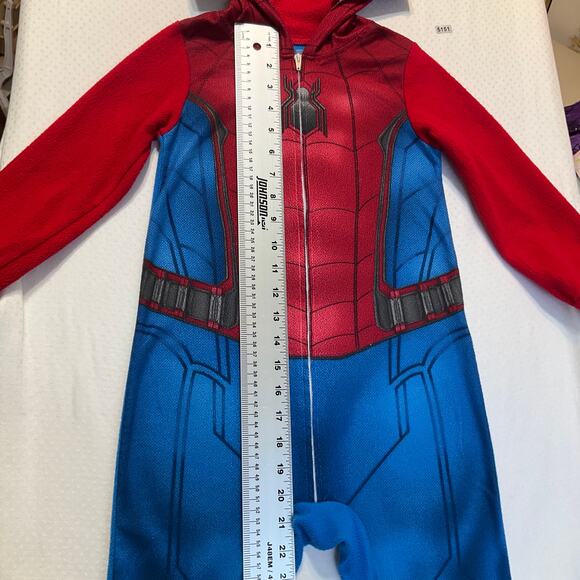 Marvel Superman Boys Costume Onesie with Hood & Zip size 4/5 Red Blue Spider-Man - Picture 3 of 7